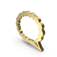 Gold Thought Bubble Outline Symbol PNG & PSD Images