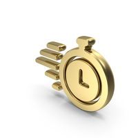 Gold Hurry Stopwatch Symbol PNG & PSD Images