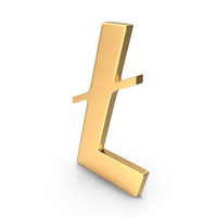 Gold Litecoin Symbol PNG & PSD Images