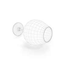 Brandy Snifter Glass On Ground Wireframe PNG & PSD Images