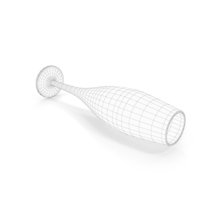 Champagne Flute Glass On Ground Wireframe PNG & PSD Images