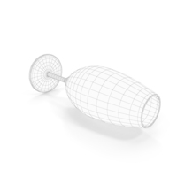 Port Wine Glass On Ground Wireframe PNG & PSD Images