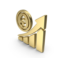 Gold Dollar Growth Chart Symbol PNG & PSD Images