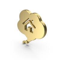 Real Estate Thought Bubble Symbol Gold PNG & PSD Images