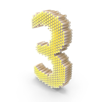Yellow Hexagonal Number 3 PNG & PSD Images