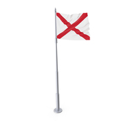 Alabama Flag On Pole PNG & PSD Images