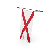 Alabama Flag On Horizontal Pole PNG & PSD Images