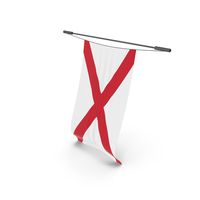 Alabama Flag On Horizontal Pole PNG & PSD Images