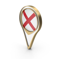 Alabama Flag Location Pin Symbol PNG & PSD Images