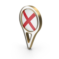 Alabama Flag Location Pin Symbol PNG & PSD Images