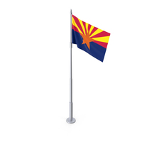 Arizona Flag On Pole PNG & PSD Images
