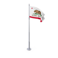 California Flag On Pole PNG & PSD Images