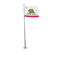 California Flag On Pole PNG & PSD Images