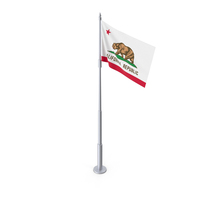 California Flag On Pole PNG & PSD Images