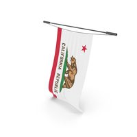 California Flag On Horizontal Pole PNG & PSD Images