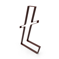 Brown Litecoin Outline Symbol PNG & PSD Images