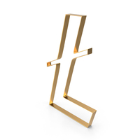 Gold Litecoin Outline Symbol PNG & PSD Images