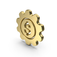 Dollar Gear Revenue Symbol Gold PNG & PSD Images