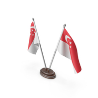 Singapore Cloth Two Flags Stand PNG & PSD Images
