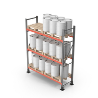 Pallet Rack And Barrels PNG & PSD Images