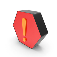 Warning Exclamation Danger Shape Dual Hexagon PNG & PSD Images