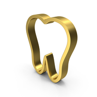TOOTH OUTLINE GOLD PNG & PSD Images