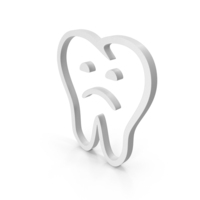 SAD TOOTH ICON WHITE PNG & PSD Images