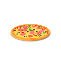 Cartoon Pepperoni Pizza Whole PNG & PSD Images