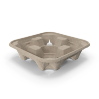 Cardboard Four Cup Holder PNG & PSD Images