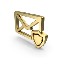 Message Encryption Shield Symbol Gold PNG & PSD Images
