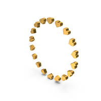 Gold Circular Hearts Decorative Frame Symbol PNG & PSD Images