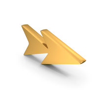 Gold Web Sideway Arrow Symbol PNG & PSD Images