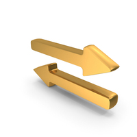 Golden Left & Right Direction Arrows PNG & PSD Images