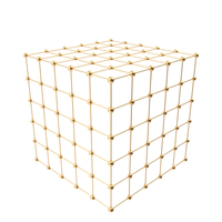 Cube Grid Patterned Gold PNG & PSD Images