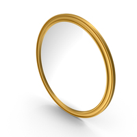 Gold Round Mirror PNG & PSD Images