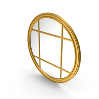 Gold Round Grid Mirror PNG & PSD Images