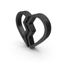 Broken Heart Black PNG & PSD Images