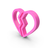Pink Broken Heart Symbol PNG & PSD Images