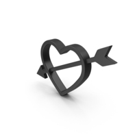 Black Heart With Arrow Symbol PNG & PSD Images