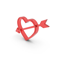 Heart with Arrow Red Glass PNG & PSD Images
