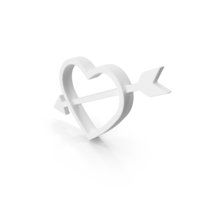 Heart with Arrow White PNG & PSD Images