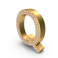 Gold With Diamond Letter Q PNG & PSD Images