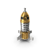 Cartoon Rocket Gold PNG & PSD Images