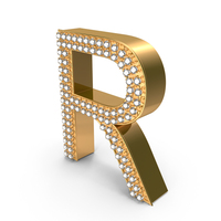 Gold With Diamond Letter R PNG & PSD Images