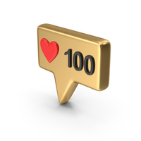 Gold Social Media Likes Bubble Symbol PNG & PSD Images