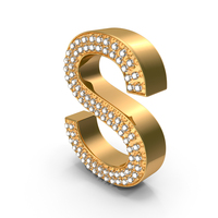 Gold With Diamond Letter S PNG & PSD Images