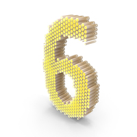 Hexagonal Number 6 PNG & PSD Images