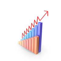Colorful Growth Arrow Graph PNG & PSD Images