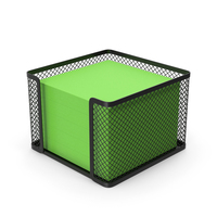 Note Holder With Green Sticky Notes PNG & PSD Images