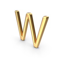 Gold Capital Letter W PNG & PSD Images